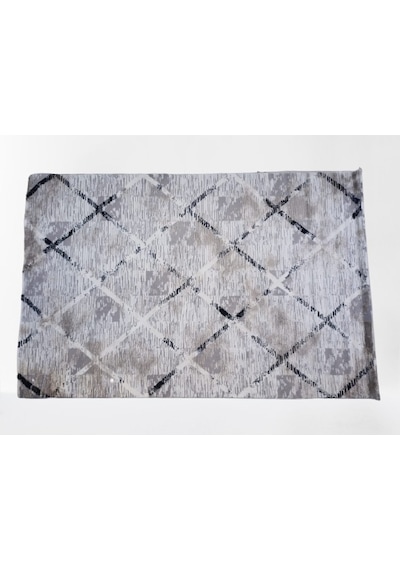 Diamond Halı 25015A Siyah Siyah Model 200*280 Polip Leke Tutmaz Modern Çizgi