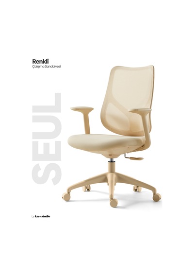 Seul Ergonomik Çalışma Sandalyesi - Krem