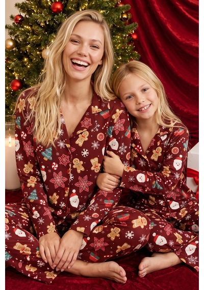 Siyah İnci Yılbaşı Temalı Desenli Termal Kumaşlı Ultra Soft Yumuşak Düğmeli Örme Pijama Takımı 26226822 Bordo Siyah İnci Yılbaşı Temalı Desenli Termal Kumaşlı Ultra Soft Yumuşak Düğmeli Örme Pijama Takımı 26226822 Bordo