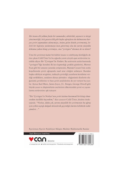 Bir Çevirgenin Notları - Celal Üster - Can Yayınları