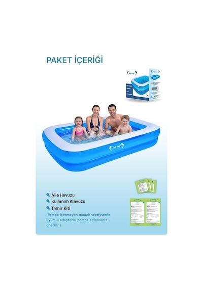 Heykida Swim Safe Dikdörtgen Havuz 265x175x50cm Mavi