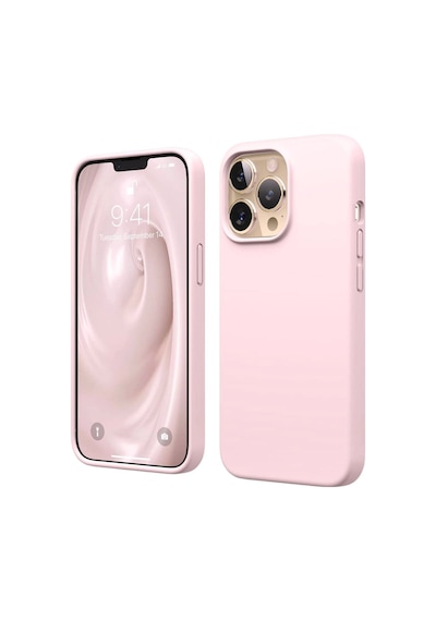 Apple Uyumlu iPhone 13 Pro Max  Silikon Kılıf - Pastel Renk Tonu Esnek Tam Koruma Kapak - Pudra Pembe