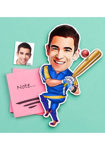 Kişiye Özel Bay Baseball Oyuncusu Karikatürlü Ahşap Magnet Çok Renkli