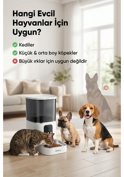 Otomatik Mama Kabı Wifi Kontrollü 6l Akıllı Kedi & Köpek Mama Makinesi