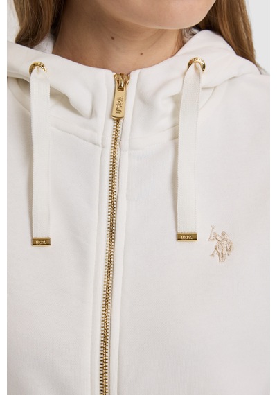 U.S. Polo Assn. Kadın Krem Basic Sweatshirt 50326801-vr256 İnci