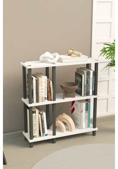 Mirada 3 Katlı Modern Kitaplık Dekoratif Çok Amaçlı Kitaplık Ve Organizer Çok Raflı Düzenleyici - Beyaz Beyaz Mirada 3 Katlı Modern Kitaplık Dekoratif Çok Amaçlı Kitaplık Ve Organizer Çok Raflı Düzenleyici - Beyaz Beyaz