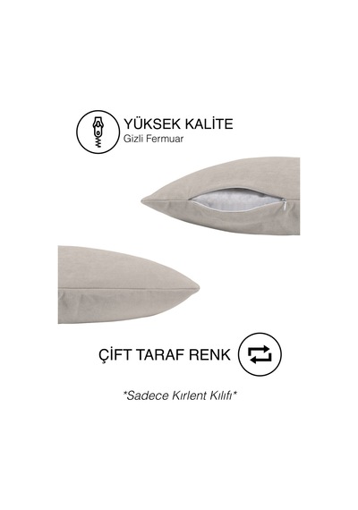 Home Daily Series Ekru Rengi Kırlent Yastık Kılıfı Ekru