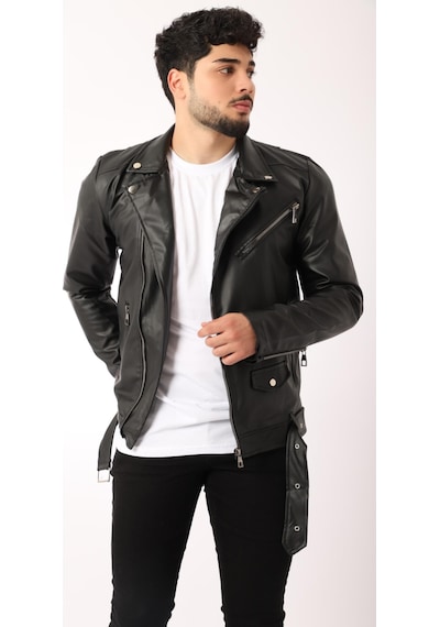 Stilkombin Stil Kombin Kuzey Beli Kemerli Suni Deri Ceket Bl 1261(553208203)