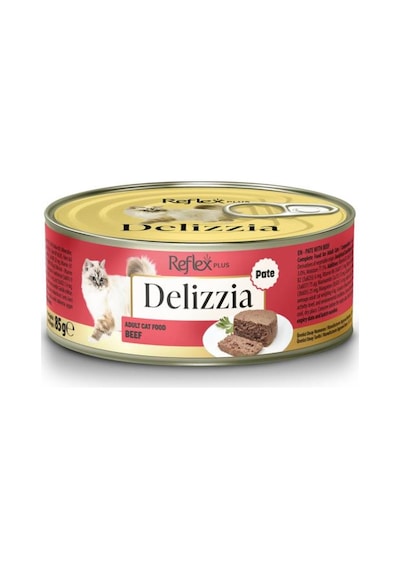Reflex Plus Delizzia / Kıyılmış Dana Etli Yetişkin Kedi Maması 85g X 12 Adet