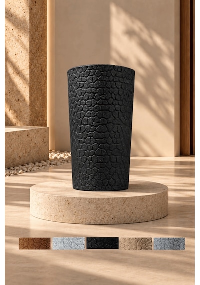 Bostann Dekoratif Saksı - Petra 120 - 80l - Antrasit