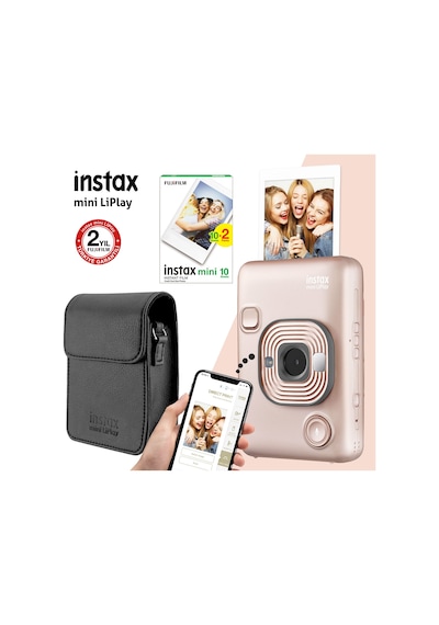 Fujifilm Instax Mini Liplay Hybrid Blush Gold Fotoğraf Makinesi Çantalı Set 4