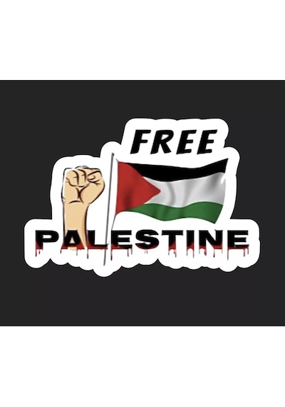 Filistin Gazze Bayrak Sticker Araba Etiket 19 Cm