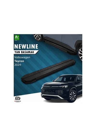 S-dizayn Volkswagen Tayron 2 Newline Siyah Yan Basamak 193 Cm 2024 Üzeri A+ Kalite