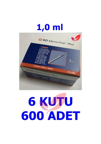 1.0 ML Bd Micro-Fine Plus İnsülin Enjektörü 100'Lu 6 Kutu