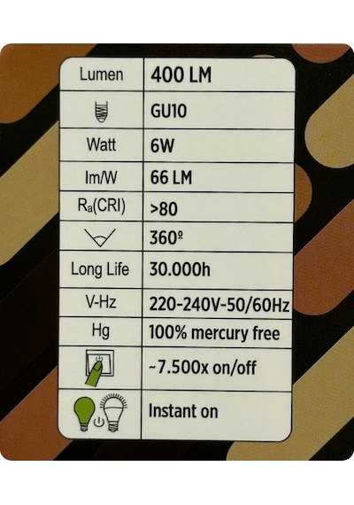 1 Adet Heka 6w 50w 3000k Sarı Işık Gu10 Duylu Dim Edilebilir Led Spot Ampul Heka