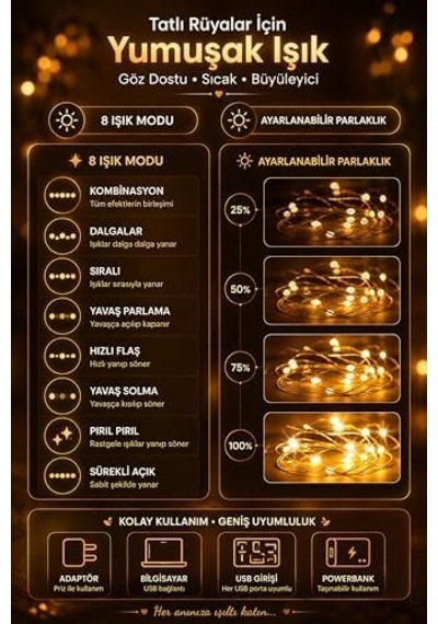 8 Mod Perde Ledi 300 Led 3x3m 10 Sarkıt Led Yılbaşı Oda Dekoru Kumandalı Peri Perde Led .