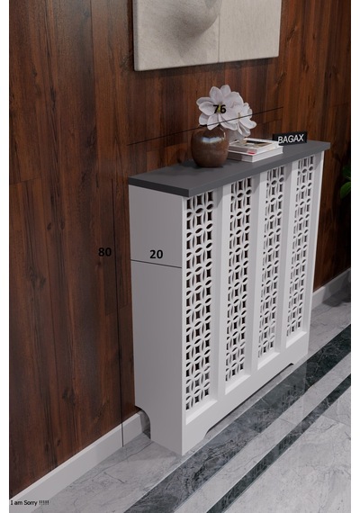 Dekoratif Petek Dolabı Kalorifer Peteği Kapatma Ünitesi Modern Tasarım İç Ölçü 76 Cm Dış Ölçü 80 Cm Petek 76 Beyaz Üstü Antrasit D1 Dekoratif Petek Dolabı Kalorifer Peteği Kapatma Ünitesi Modern Tasarım İç Ölçü 76 Cm Dış Ölçü 80 Cm Petek 76 Beyaz Üstü Antrasit D1