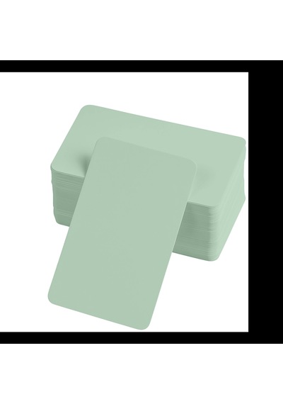 Boş Kelime Kartları 5x8 Cm - 50 Adet Oval Kenarlı Tabu & Not Kartları - Yeşil