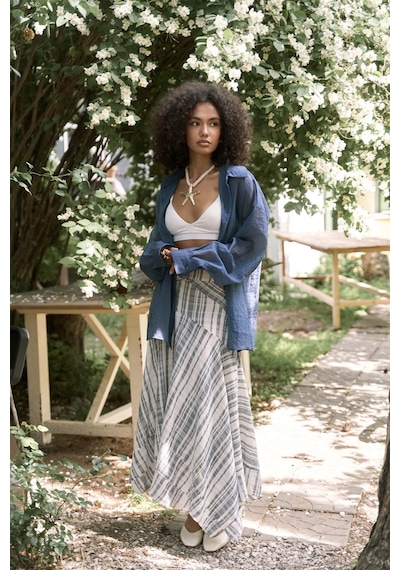 Mai Collection Mai Studios Co. Syaritta Oversize İndigo Transparan Gömlek İndigo