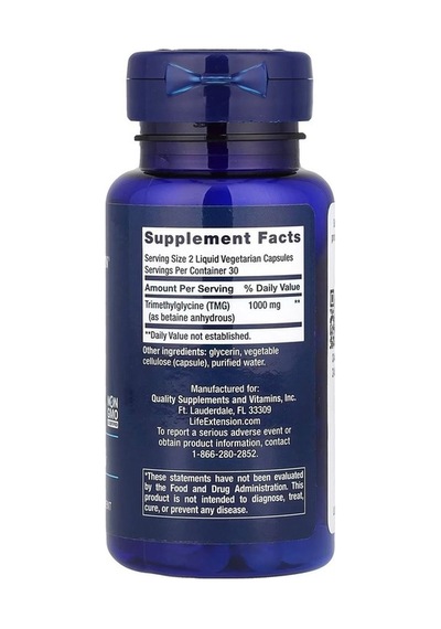 Tmg, 1.000 Mg, 60 Vejetaryen Kapsül Kapsül Başına 500 Mg