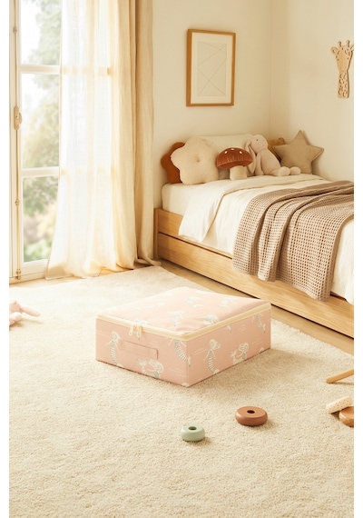 Ocean Home Textile Çocuk Odası Deniz Kızı Destekli Kutu Hurç 31 X 38 X 12 Cm Pembe