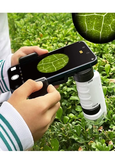 Micro1 Küçük Boy Mini Mikroskop Eğitici Mikroskop Zoom Led Işıklı 300x Zoom