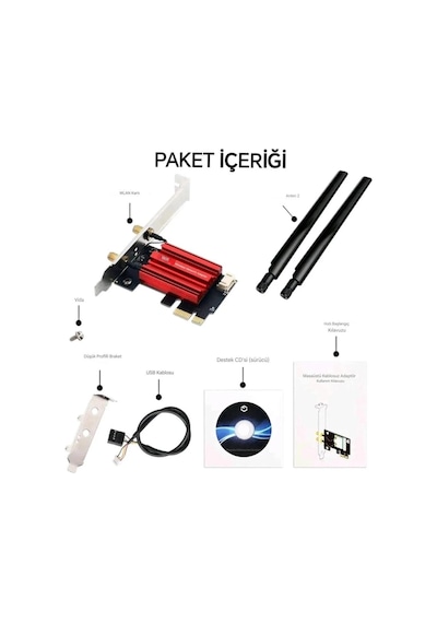 Fenvi Ac1200 Wifi + Bluetooth Pcıe Kart Çift Bant 5ghz/2.4ghz Kablosuz Ağ Adaptörü-4939