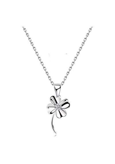 Brezza Lusso Jewelry Gümüş Dört Yapraklı Yonca Kadın Gümüş Kolye (311865865) 45 CM