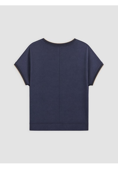 Lcw Everyday Lacivert V Yaka Oversize Kadın Tişört