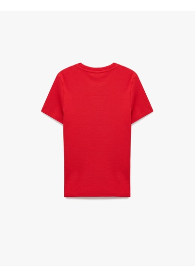 Koton Pamuklu Slim Fit Bisiklet Yaka Kısa Kollu Basic Tişört Kırmızı 6sak50472ek