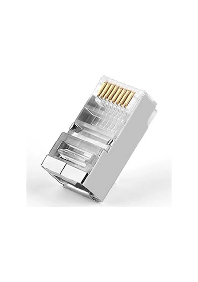 100 Adet - Cat5 Cat6 Metal Konnektör Jack 8p8c Rj45 Ağ Bağlantı Konnektörü