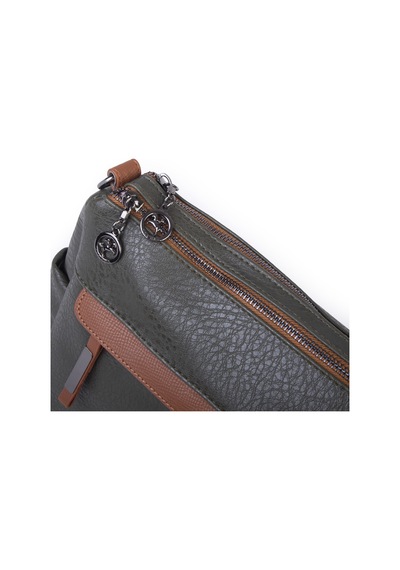 Nas Bag Çok Gözlü Yumuşak Ve Hafif Yapılı Çift Askılı Omuz Ve Çapraz Çanta 30x24 Cm Haki Taba Victoria