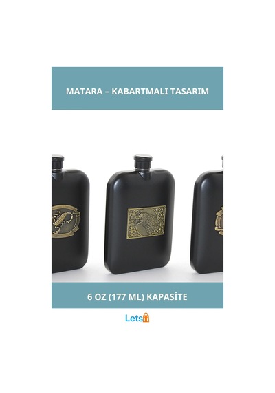 Paslanmaz Çelik Kabartmalı Tekli 6 Oz Matara Sızdırmaz Çok Renkli