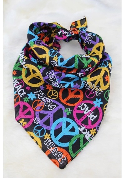Shopiolog Pamuklu Peace Barış Desenli Bandana