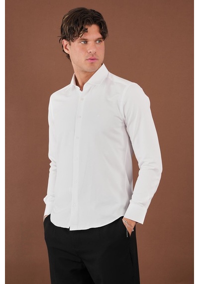 Alexander Gardi Erkek Slim Fit Gömlek Beyaz