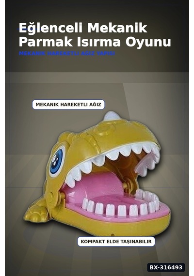 Balık Isırığı Oyunu Pilli Olmayan Kurmalı Eğlenceli Oyuncak Balık - 1 Adet Bx-316493