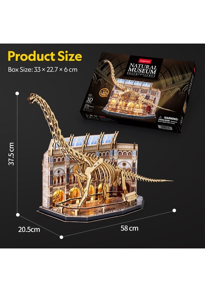 Natural Museum - Brachiosaurus 3d Puzzle Led Işıklı L544h