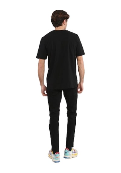 Jack & Jones Pin 12249605 Logo Baskılı Erkek Tişört Siyah