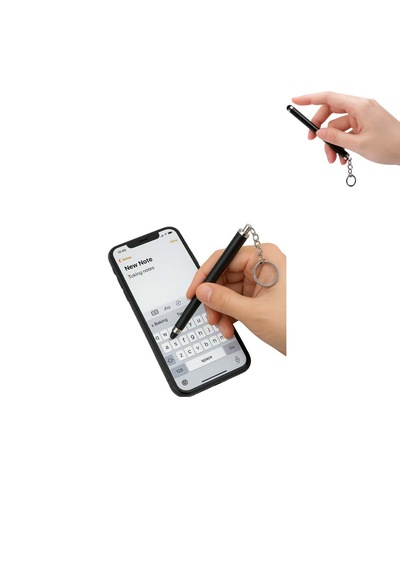 Touchpen Kalem Anahtarlık Dokunmatik Uç Küçük Kalem Telefon Tablet Vb. Dokunmatik Ekran Kalemi Siyah