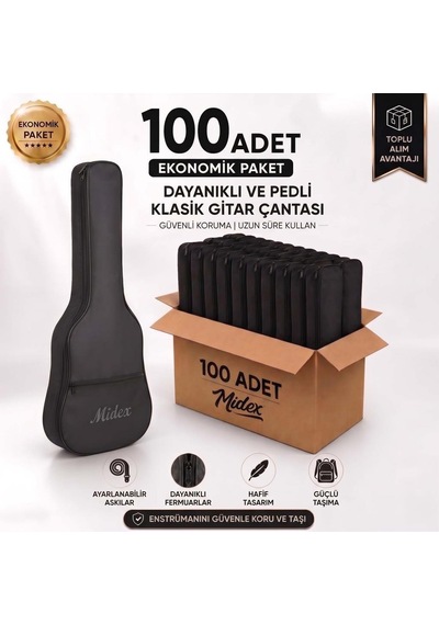 Midex Gk-40k-100x Klasik Gitar Çantası 100'lü Paket Basıc