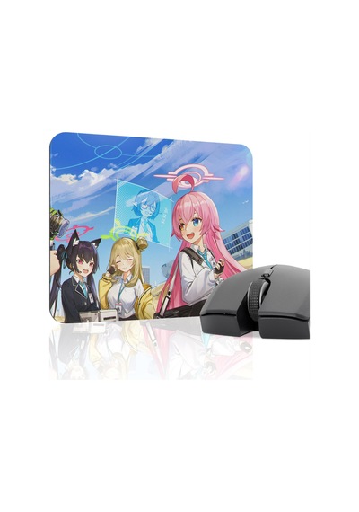 Blue Archive Kaymaz Dikişli Kauçuk Oyuncu Mousepad V2 - 22x18 Gaming Mouse Pad Fare Altlığı