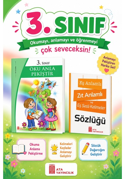 3.sınıf Oku Anla Pekiştir + Eş Anlamlı, Zıt Anlamlı Ve Eş Sesli Kelimeler Sözlüğü