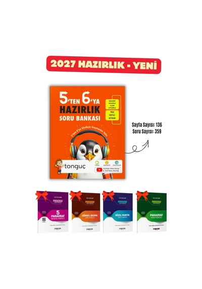 6. Sınıfa Geçiş - 5'ten 6'ya Hazırlık Kitabı Tonguç Ve 4 Paragraf Soru Fasikülü