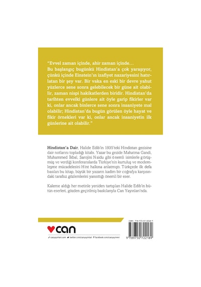 Hindistan'a Dair - Halide Edib Adıvar - Can Yayınları