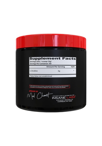 Insane Labz L-citrulline Pump & Recovery 60 Servings Aromasız