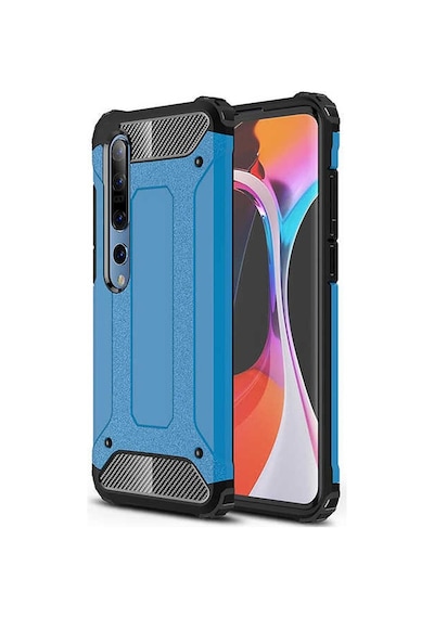 Kilifone - Xiaomi Uyumlu Mi 10 - Kılıf Çift Katman Zırh Tank Crash Military Kapak - Mavi