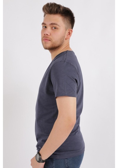 Cazador 4601 Erkek V Flamlı T-shirt 24YCEEO04601-R0106 Antrasit