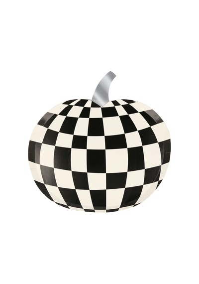 Meri Meri - Mod Pattern Pumpkin Plates - Modern Balkabağı Tabaklar 8'li