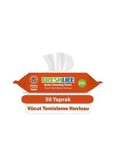Freshlife Hasta Vücut Temizleme Islak Mendil Havlu 50 Yaprak Xl 3 Li Set 2xl L