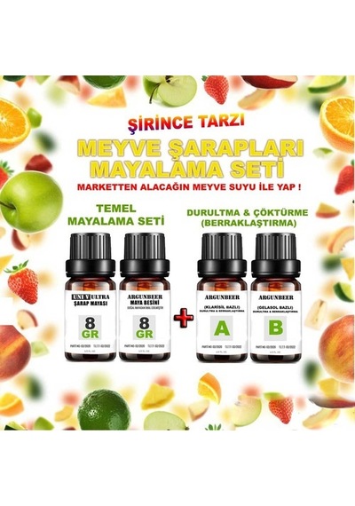 Argunbeer Evde Meyve Şarapları Yapım Seti (4’Lü Set)